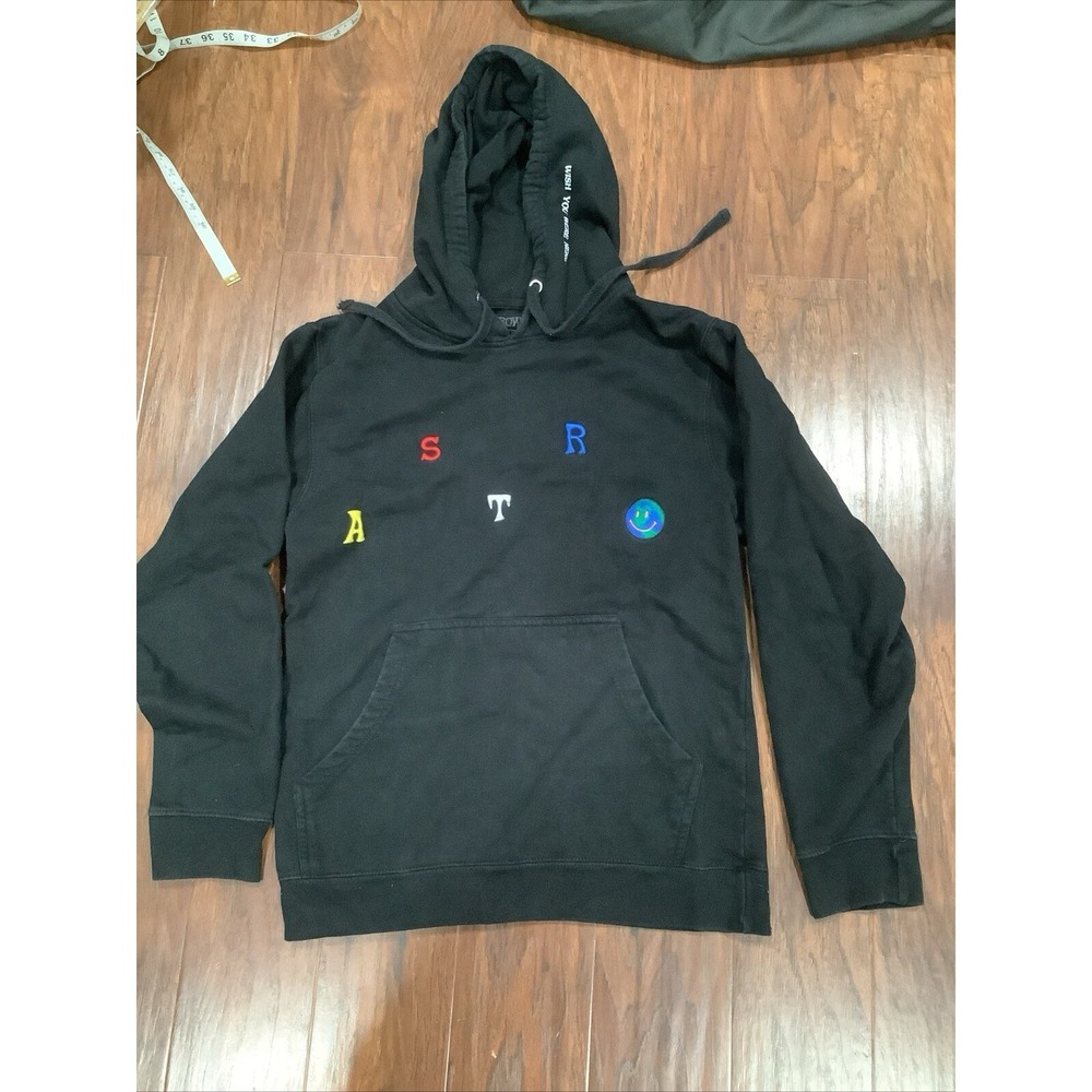 Travis Scott Astroworld Hoodie Mens Small Scattered Letters Black